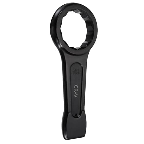 Image of sourcing map Slogging Box End Striking Ring Wrench 105mm Metric CR-V Steel 12-Point Flat Strike Wrench Baking Paint Single Head Spanner Hand Tool for Mechanical Automotive Repair