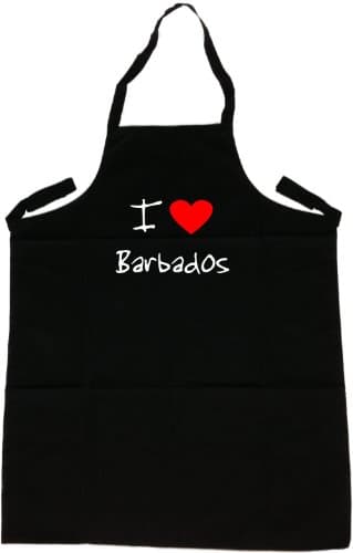 Image of I Love Heart Barbados Black Apron