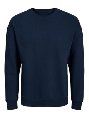 Image of JACK & JONES Mens Jjebradley Crew Noos Sweater, Navy, XL UK