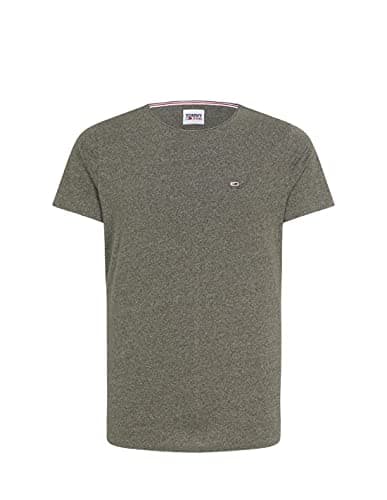 Image of Tommy Jeans Men's TJM SLIM JASPE C NECK T-Shirt, Dark Olive HTR, XS