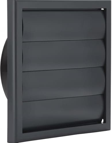 Image of Vents 150mm Slate Grey External Wall Vent Cover – 185 x 185mm Diameter Gravity Flap Grille for Extractor Fans & Ventilation Ducting