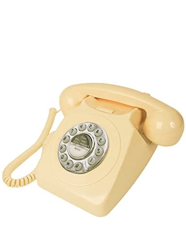 Image of Benross 44530 Classic Retro Telephone/Vintage Style Corded Phone/Classic Ringer Sound/Push Button Dialling/Redial Function/Easy Setup/Cream