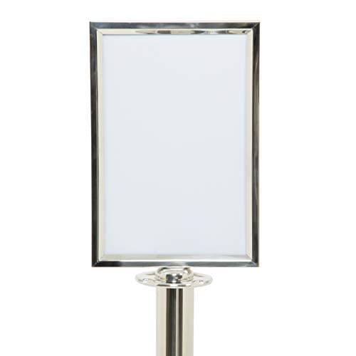 Image of Securit A4 Portrait Barrier Post Top Sign Holder - Chrome, RS-SIGN-A4-PC