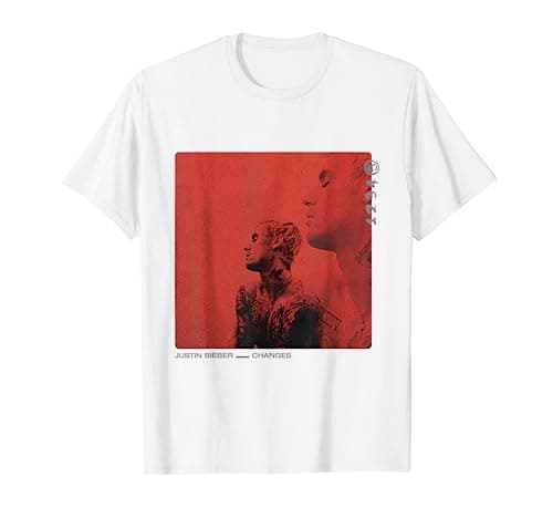 Image of Justin Bieber Official Changes Red Album Cover White T-Shirt