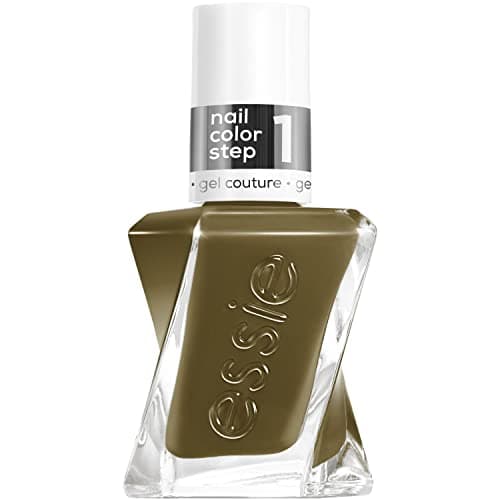 Image of essie 1 x 13.5 ml Long Lasting Nail Polish with Shiny Finish, UV Free Manicure Gel Couture Colour No.540 Totally Plaid Olive Green