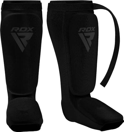 Image of RDX Shin Guards Kickboxing Muay Thai, SATRA Approved, MMA Leg Instep Protection Pads, Sparring Training Martial Arts Boxing, Elasticated Padded Protector, karate BJJ Taekwondo Gear