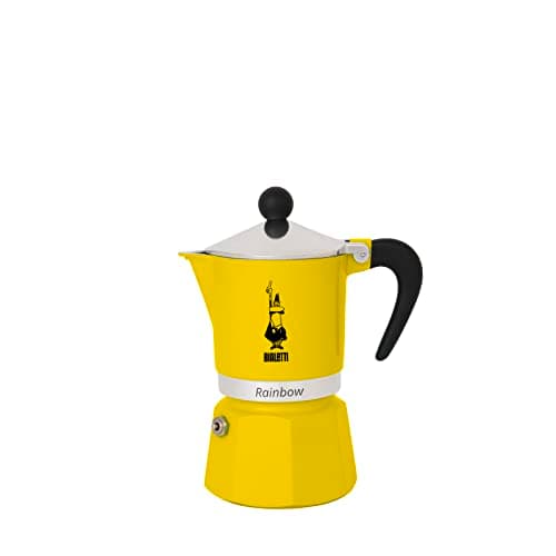 Image of Bialetti Rainbow Caffettiera Colorata, Alluminio, Giallo, 3 Tazze
