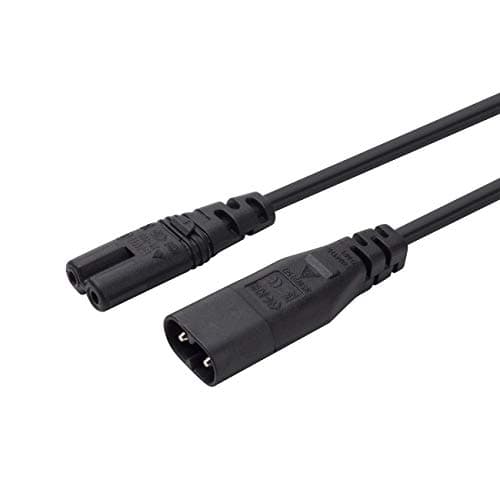 Image of IEC 60320 C8 Plug to C7 Receptacle Male to Female Extension Power Supply Main Adapter Cable (5M)