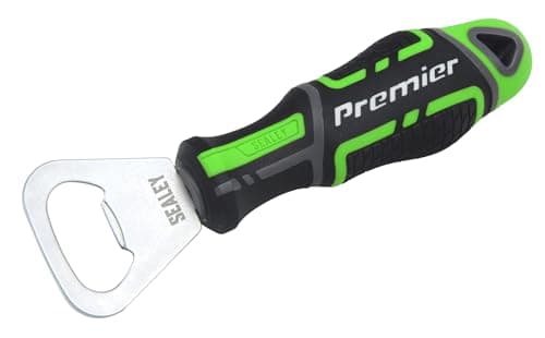 Image of Sealey GRIPMAX Bottle Opener - BLACK + GREEN Hi-Vis Novelty Tools & Beer Bar