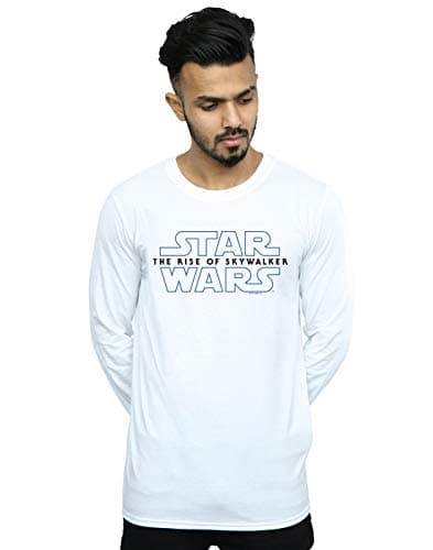 Image of Star Wars The Rise of Skywalker Logo Long Sleeved T-Shirt Men's White Large