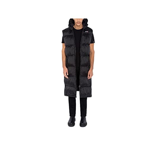 Image of SCHOTT NYC Schott Unisex Extra Long Sleeveless Hooded Down Jacket, Black, M
