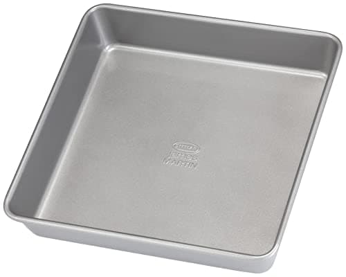 Image of Stellar James Martin Non-Stick 9" Square Cake Tin, Heavy Duty High Grade Steel, Dishwasher Safe, Internal Dimensions 23cm x 23cm x 4cm