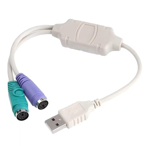 Image of AYMBH USB Male to Dual PS/2 Female Adapter Converter Cable for Keyboard Mouse Computer, USB to PS/2 Converter, Plug & Play Connector for PC Laptop Desktop