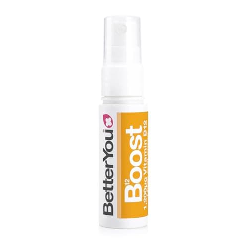 Image of BetterYou Vitamin B12 Oral Spray, High Strength Methylcobalamin Supplement, 1200mcg per dose to Boost Energy, Natural Apricot Flavour, 48-Day Supply