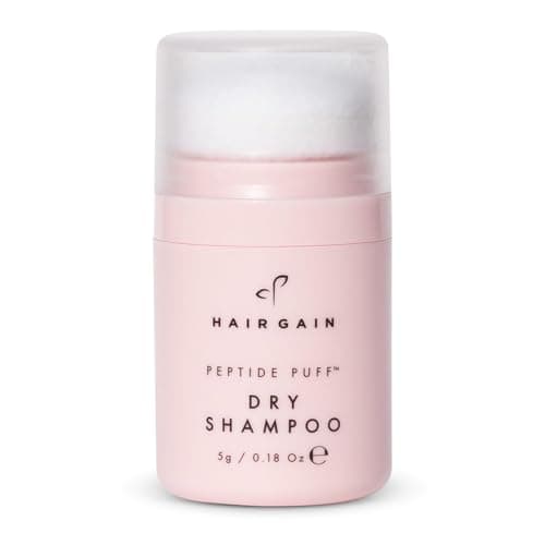 Image of Hair Gain Peptide Puff Travel Size Mini Dry Shampoo for Hair Growth and Scalp Care | Vegan Non-Aerosol Natural and Benzene-Free | Suitable for All Hairstyles