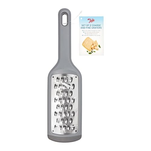 Image of Tala Set of 2 Nesting Graters, Coarse & Fine Stainless Steel Graters with Ergonomic Handle, Space-Saving Design, Ideal for Cheese, Vegetables, Citrus & Chocolate