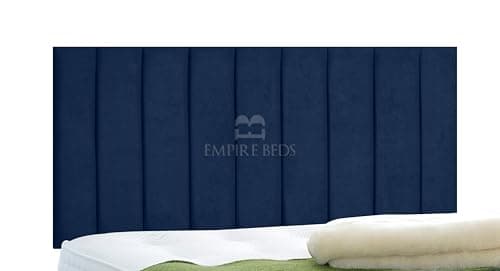 Image of EMPIRE BEDS 24 INCH HEIGHT LUXURIOUS PORTLAND HEADBOARD IN PLUSH VELVET FABRIC FOR DIVAN BEDS(4FT6 Double- Height 24", Blue)