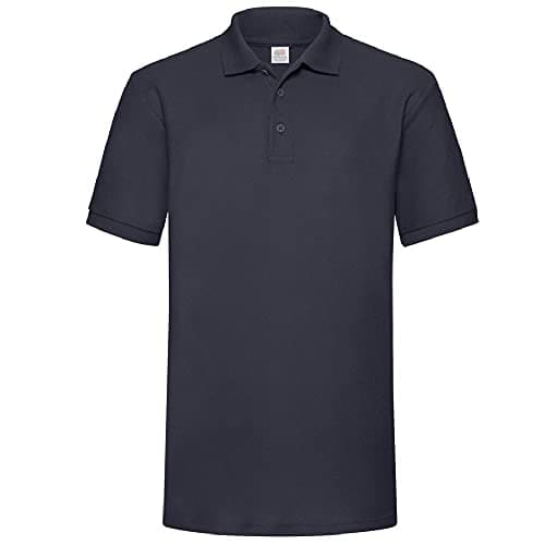 Image of Fruit Of The Loom 65/35 Men's Pique Short Sleeve Polo Shirt, Dark navy blue, L
