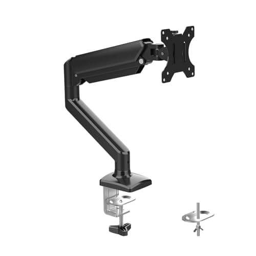 Image of GRIFEMA GB2003-1 Single Monitor Arm Desk Mount for 13" to 32" Screen, Gas Spring Single Monitor Stand, Weight 2-9KG, Height Adjustable VESA 75 & 100mm, Black