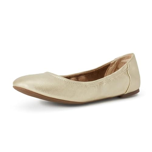 Image of Amazon Essentials Women's Belice Ballet Flat, Gold, 7 UK Wide