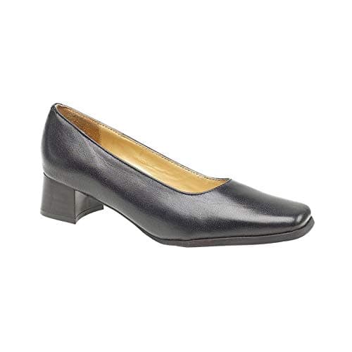 Image of Amblers Walford Ladies Wide Fit Leather Court Shoes - Navy, 4 UK