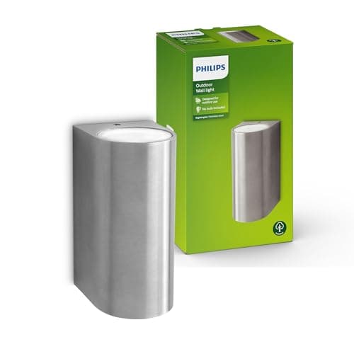Image of Philips Nightingale Outdoor Wall Light, IP44 Weather-resistant, Durable, Aluminium, E27 Bulb Sold Separately