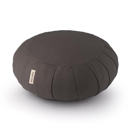 Image of basaho CLASSIC Zafu Meditation Cushion | Organic Cotton | Buckwheat Hulls | Removable Washable Cover (Stone)