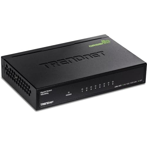 Image of TRENDnet 8-Port Gigabit GREENnet Switch, TEG-S82G, Ethernet Splitter, Ethernet/Network Switch, 8 x 10/100/1000 Mbps Gigabit Ethernet Ports, 16 Gbps Switching Capacity, Metal