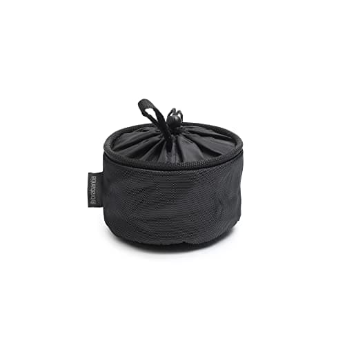 Image of Brabantia - Peg Bag - Laundry Rack Accessory - Holds Up to 75 Pegs - with Closing Cord - Attach to Drying Rack, Drying Line or Trousers - Storage Hamper - Matt Black - 16 x 16 x 16 cm