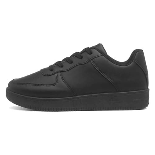 Image of XL Women's Black Lace Up Casual Trainers - Size 5 UK - Black