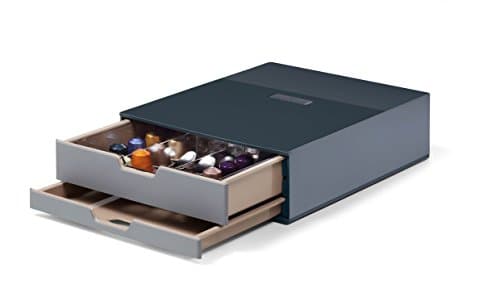 Image of Durable Coffee Point Storage Box, 2 Drawer Set with Draw Insert, Ideal for Coffee Pod Capsuals and Tea Bags, Charcoal / Anthracite Grey