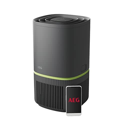 Image of AEG Pure 5000 Compact Air Purifier for Home APO50371DG, Connected 4-stage HEPA Air Filter Cleaner Removing up to 99.5 Percent Airborne Bacteria Dust Pet Dander Allergies Pollen Silent for better sleep