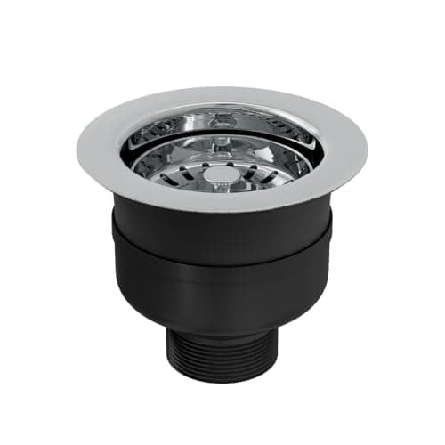Image of Top Fix Kitchen Sink Strainer – 90mm Stainless Steel Kitchen Sink Basket Strainer - Design for Easy DIY Installation | Watertight Seal, Drop-In Assembly (Chrome)