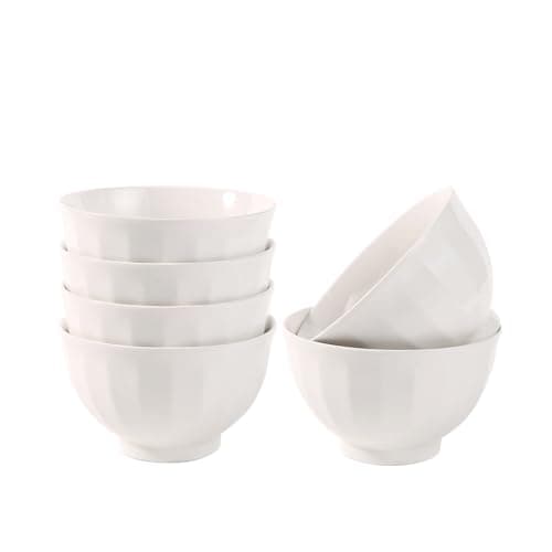 Image of Tanggaogao 6X Ceramic Cereal Bowls 12.8cm (5") Dessert Bowls for Ice Cream, Fruit, Porridge, Dips & Nibble Durable Everyday Bowls Perfect for Home Kitchens & Restaurants Dishwasher & Microwave Safe