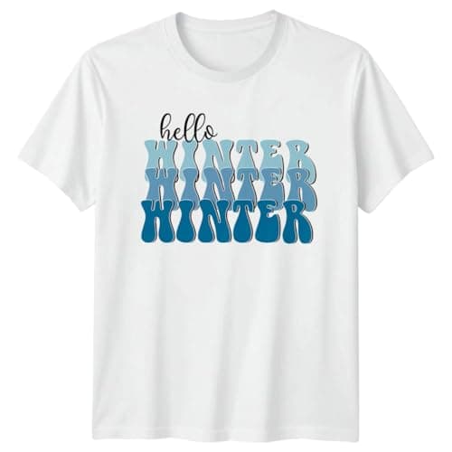 Image of Hello Winter T-Shirt Seasonal Holiday Tee for Him and Her 3XL White