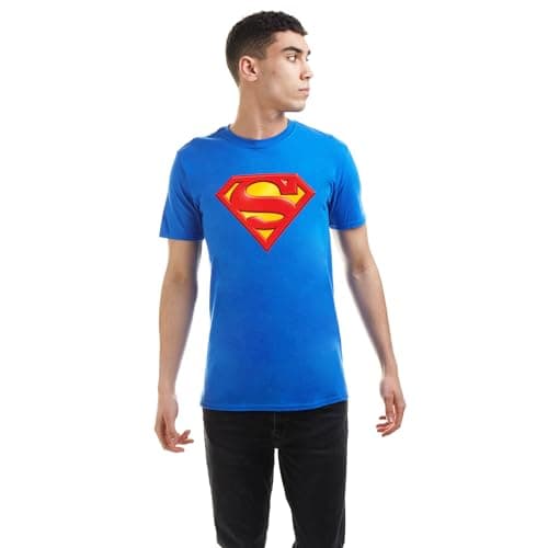 Image of Cotton Soul DC Comics Superman Embossed Logo Unisex T Shirt, Royal, X-Large