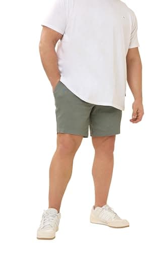 Image of BadRhino Big & Tall Sage Green Stretch Chino Shorts - Men's - Plus Size Curve