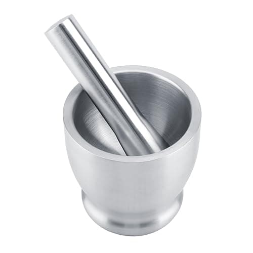 Image of Generic Stainless Steel Mortar and Pestle – Grinder for Garlic, Beans & Kitchen Use