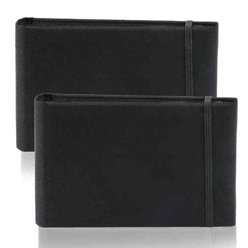 Image of 2 Pack Photo Book Album 6x4, Small Photo Album Slip In, Portable Photos Albums with Linen Cover, (Holds 200 in Total/100 Pockets Each), for Birthday Wedding Family Travel (Black)