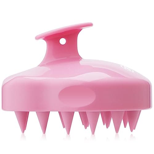 Image of FREATECH Scalp Massager Shampoo Brush with Soft Silicone Bristles for Hair Growth and Care, Scalp Scrubber Exfoliator for Dandruff Removal, Hair Massager for Wet & Dry Use, Men, Women and Kids, Pink
