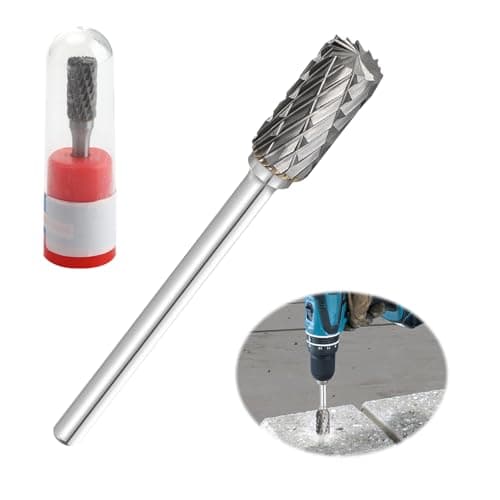 Image of 1/4" Shank Tungsten Carbide Die Grinder Bits, Double-Cut Rotary Burr Drill Bit for Metal Wood Plastic Steel and Engraving, 10mm Diameter High-Speed Rotary File Tool for Polishing and Carving