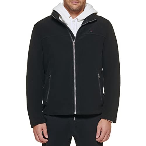 Image of Tommy Hilfiger Men's Lightweight Polar Fleece Jacket, Black, M
