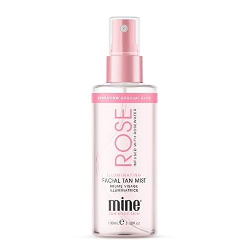 Image of MineTan Clear Self Tanning Face Mist | Rose Water Tanner Spray - Gradual Daily Sunless Tan for Face, Build a Bronzing Glow, Hydrating, Soothing, Old Packaging, Travel Size, 100 ml