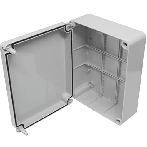 Image of 240mm Junction Box Waterproof to IP56 Plastic Adaptable Enclosure - Indoor/Outdoor - Electric Connection Box - Panel - Hinged Lid for Easy Access, Suits MCBs RCDs Timers Contactors etc
