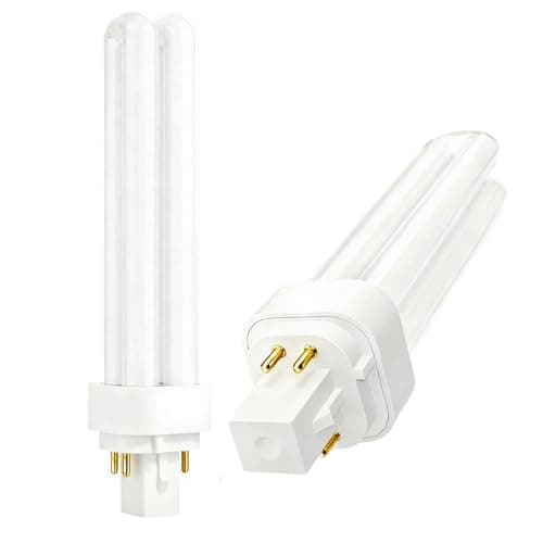 Image of 2PCS 4 Pin G24q-2 18W PLC CFL Compact Fluorescent Lamp Energy Saving Light Bulbs 2U 1500LM Double Tube Warm White 2700K Non-Dimmable AC 220-240V for Bathroom Bedroom Corridor Kitchen Office Hallway
