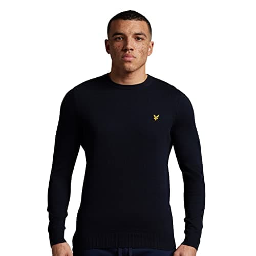 Image of Lyle & Scott Mens Cotton Merino Crew Sweater - Dark Navy - M