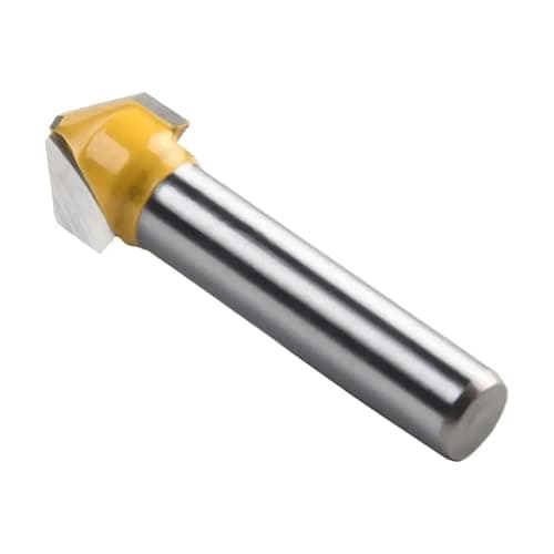 Image of 8mm Carbide V-Groove Engraving Bit, Anti-Splinter Flat-Tip Chamfer Cutter, Multi-Material Precision Router Tool 1pc(8mm)