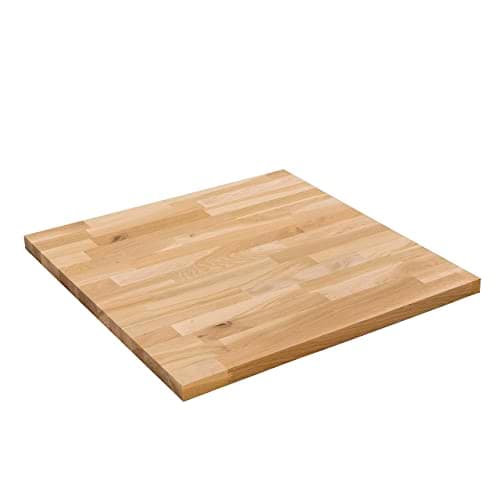 Image of domli Solid Wood Oak Table Top | 600m x 600mm x 27mm | Top Grade European Wooden Large Square Kitchen Dining Tabletop Worktop Desktop Countertop Workstation