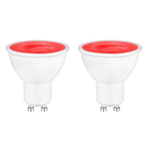 Image of 2 Pack Red GU10 LED 5W Light Bulbs, Equivalent to 50W Halogen Bulb 220-240V, 500LM, 120° Beam Angle, Red Colour Spotlights, Non-dimmable, Lighting for Decorative, Landscape, Stage, Bar, Atmosphere
