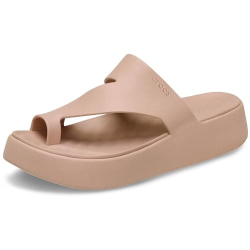 Image of Crocs Women Sandal,Getaway Platform Toe Loop,Pink Caramel,6 UK Women